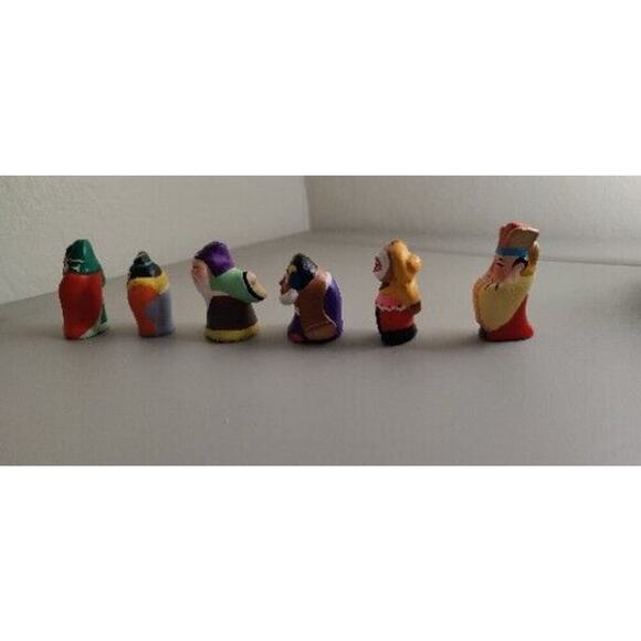 VTG Figurines Gods Good Luck Six Lucky 2” Clay Hand Painted RARE Chinese Clay - Picture 5 of 16